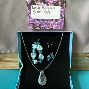 Lane Bryant Blue and Silver Jewelry Set